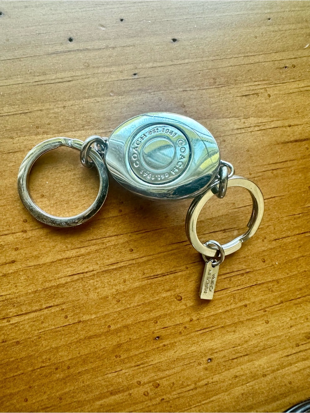 Coach Silver-Tone Signature Toggle Keychain - Picture 2 of 3